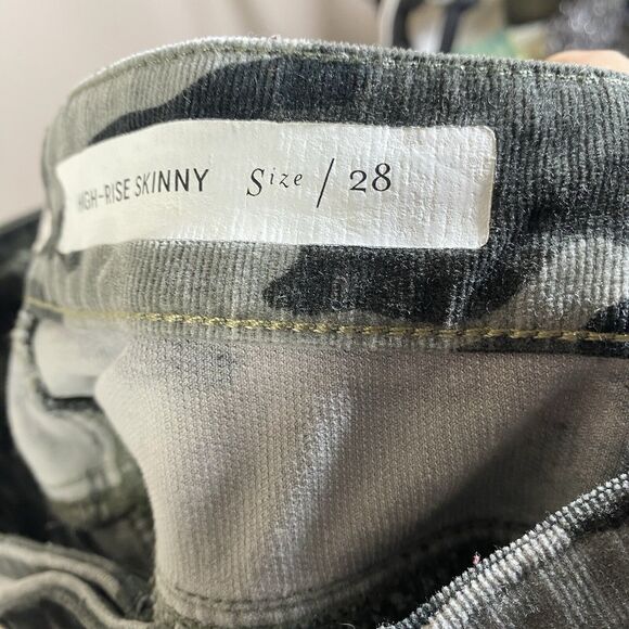 Pilcro and the Letterpress High Rise Skinny Camo Green Corduroy Pants Womens 30 - Picture 13 of 14
